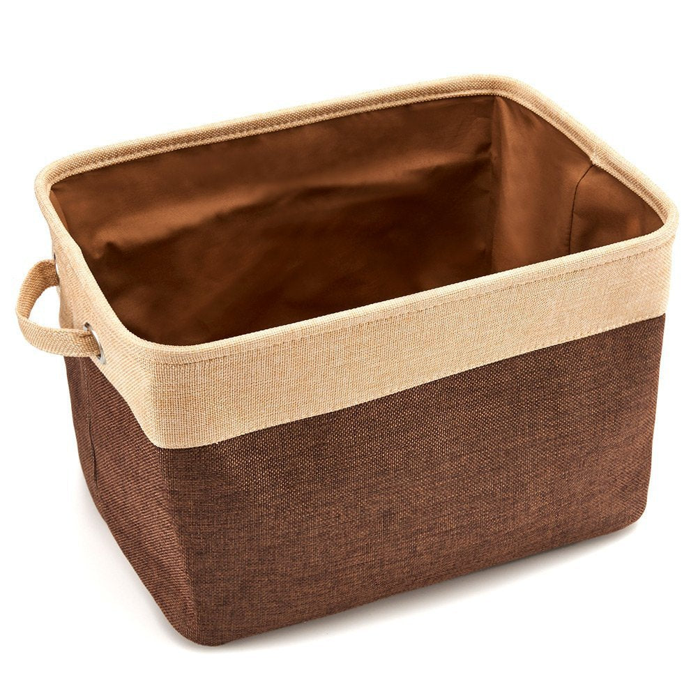 Collapsible Cotton Linen Storage Box for Home Organization