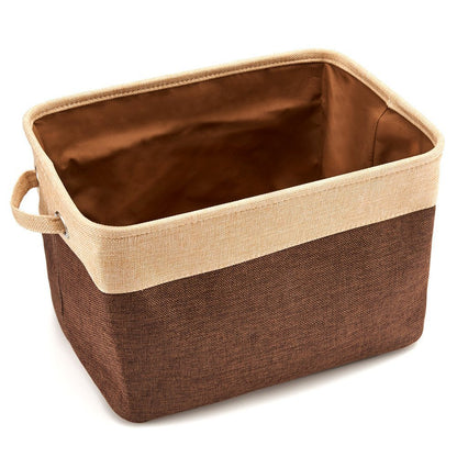 Collapsible Cotton Linen Storage Box for Home Organization