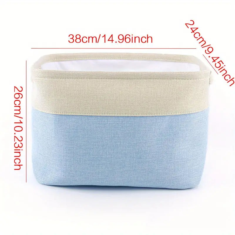 Collapsible Cotton Linen Storage Box for Home Organization