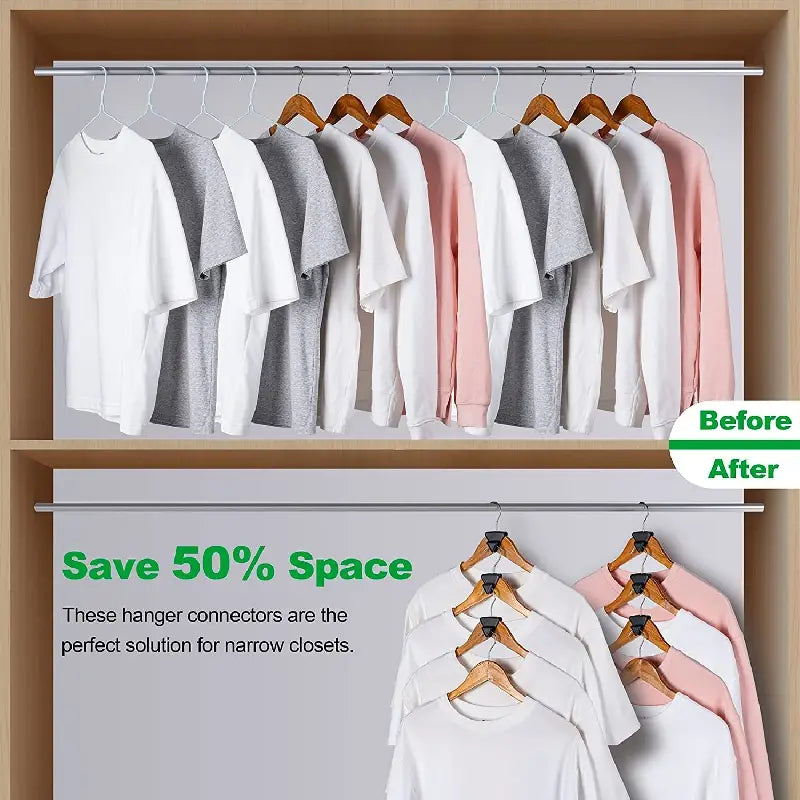 12pcs Space-Saving Closet Organizers & Hanger Connectors