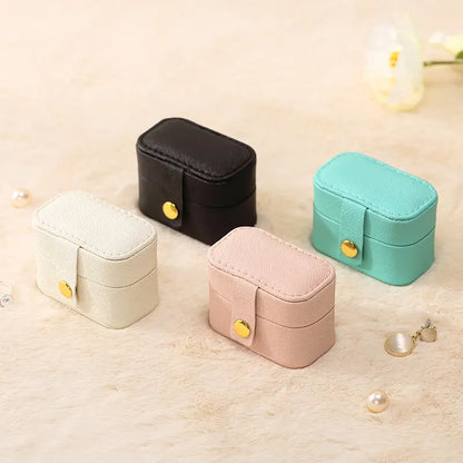 Mini Leather Travel Ring Organizer Jewelry Case