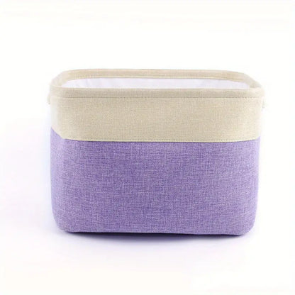 Collapsible Cotton Linen Storage Box for Home Organization