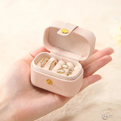 Mini Leather Travel Ring Organizer Jewelry Case
