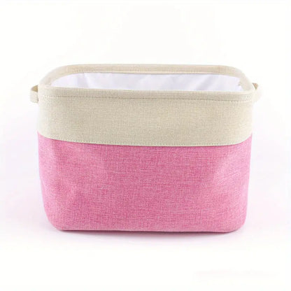 Collapsible Cotton Linen Storage Box for Home Organization