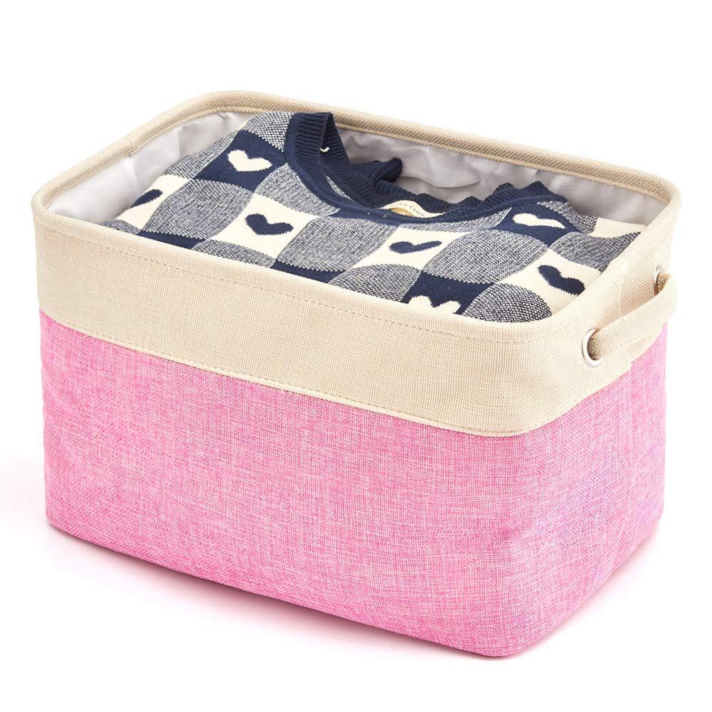 Collapsible Cotton Linen Storage Box for Home Organization