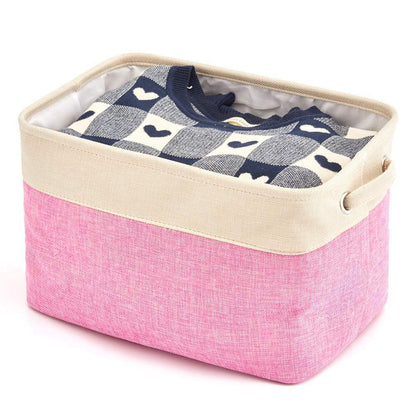 Collapsible Cotton Linen Storage Box for Home Organization