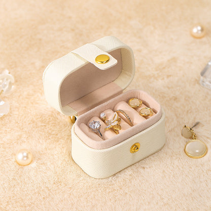 Mini Leather Travel Ring Organizer Jewelry Case