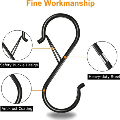 8pcs Heavy Duty S Hooks for Kitchen and Home Organization