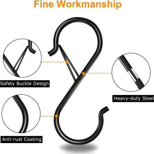 8pcs Heavy Duty S Hooks for Kitchen and Home Organization