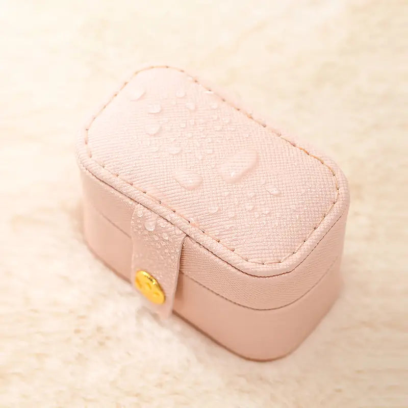 Mini Leather Travel Ring Organizer Jewelry Case