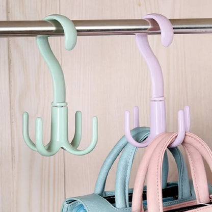 Rotating Closet Hanger Organizer for Bags and Scarves