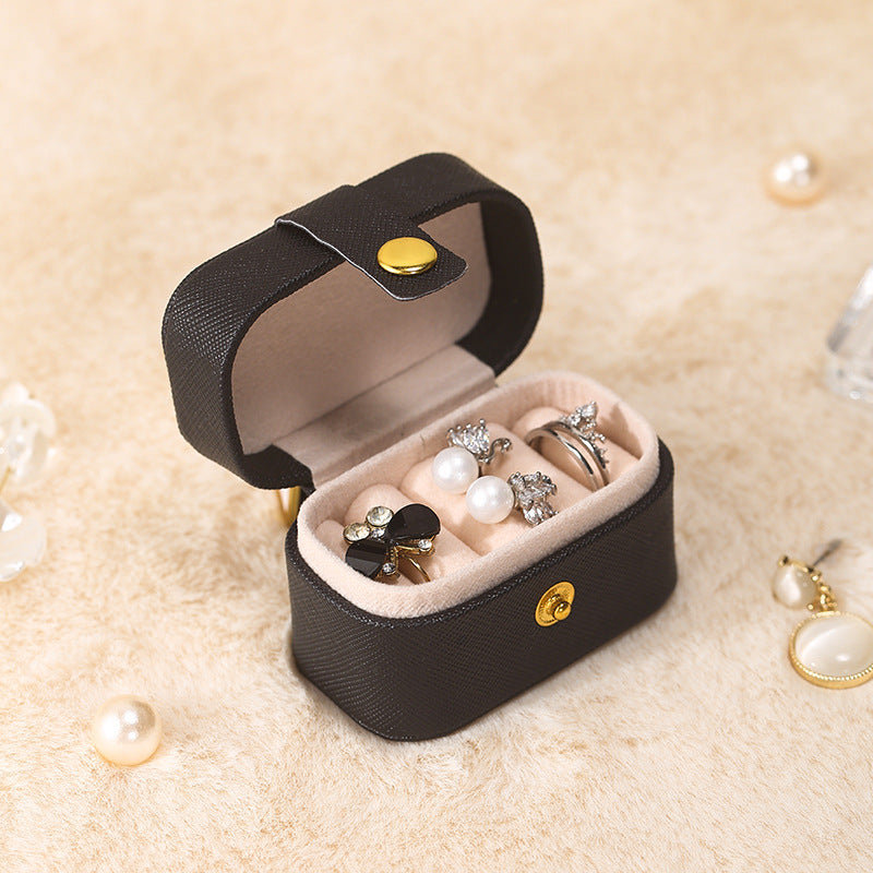 Mini Leather Travel Ring Organizer Jewelry Case