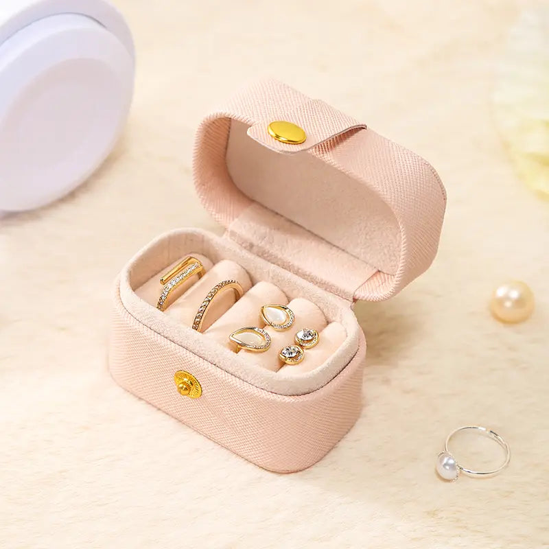 Mini Leather Travel Ring Organizer Jewelry Case