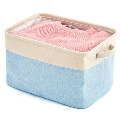 Collapsible Cotton Linen Storage Box for Home Organization
