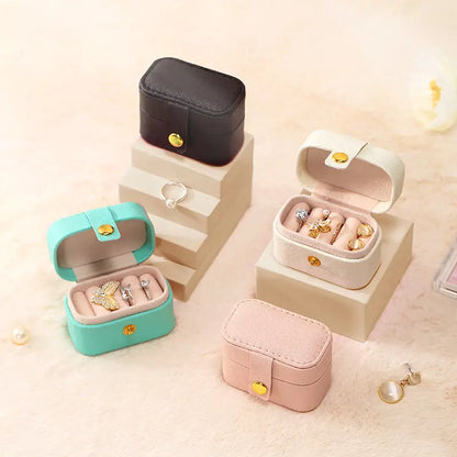 Mini Leather Travel Ring Organizer Jewelry Case